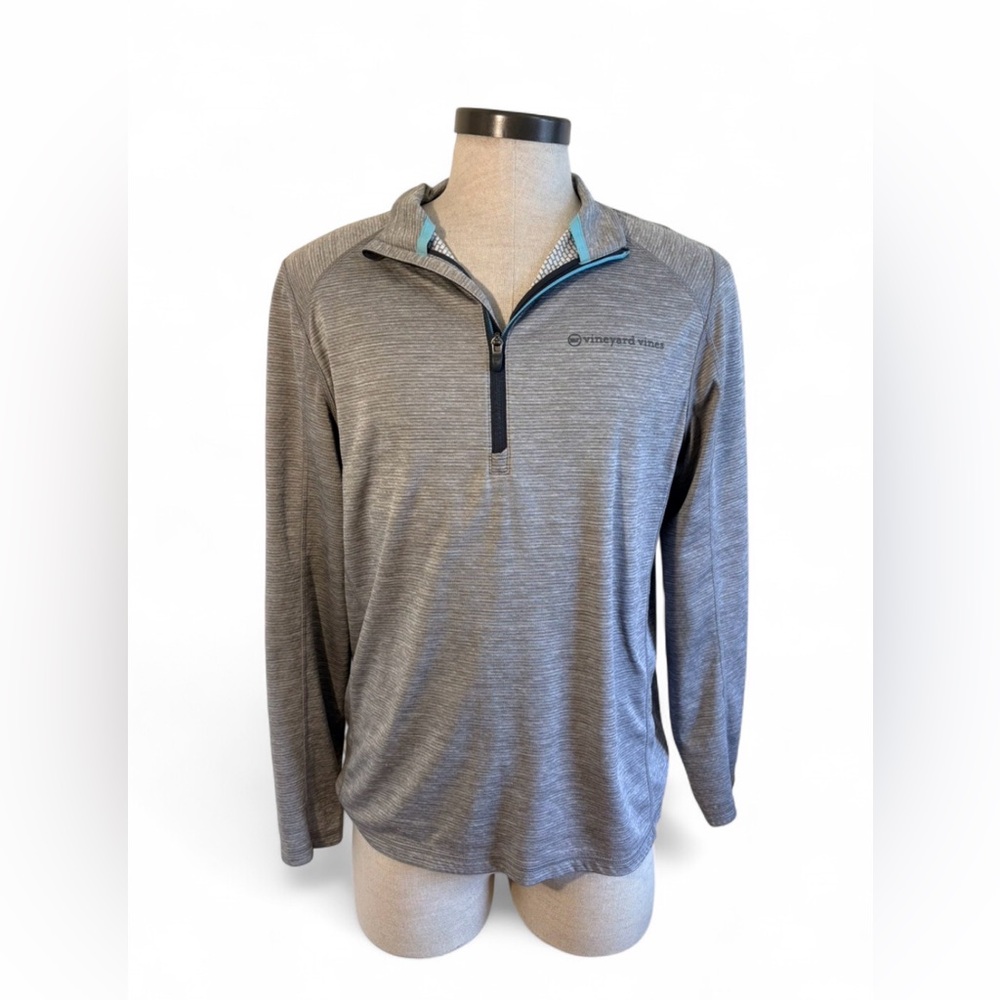 Vineyard Vines Performance 1/4 Zip L Gray Long Sleeve Pullover